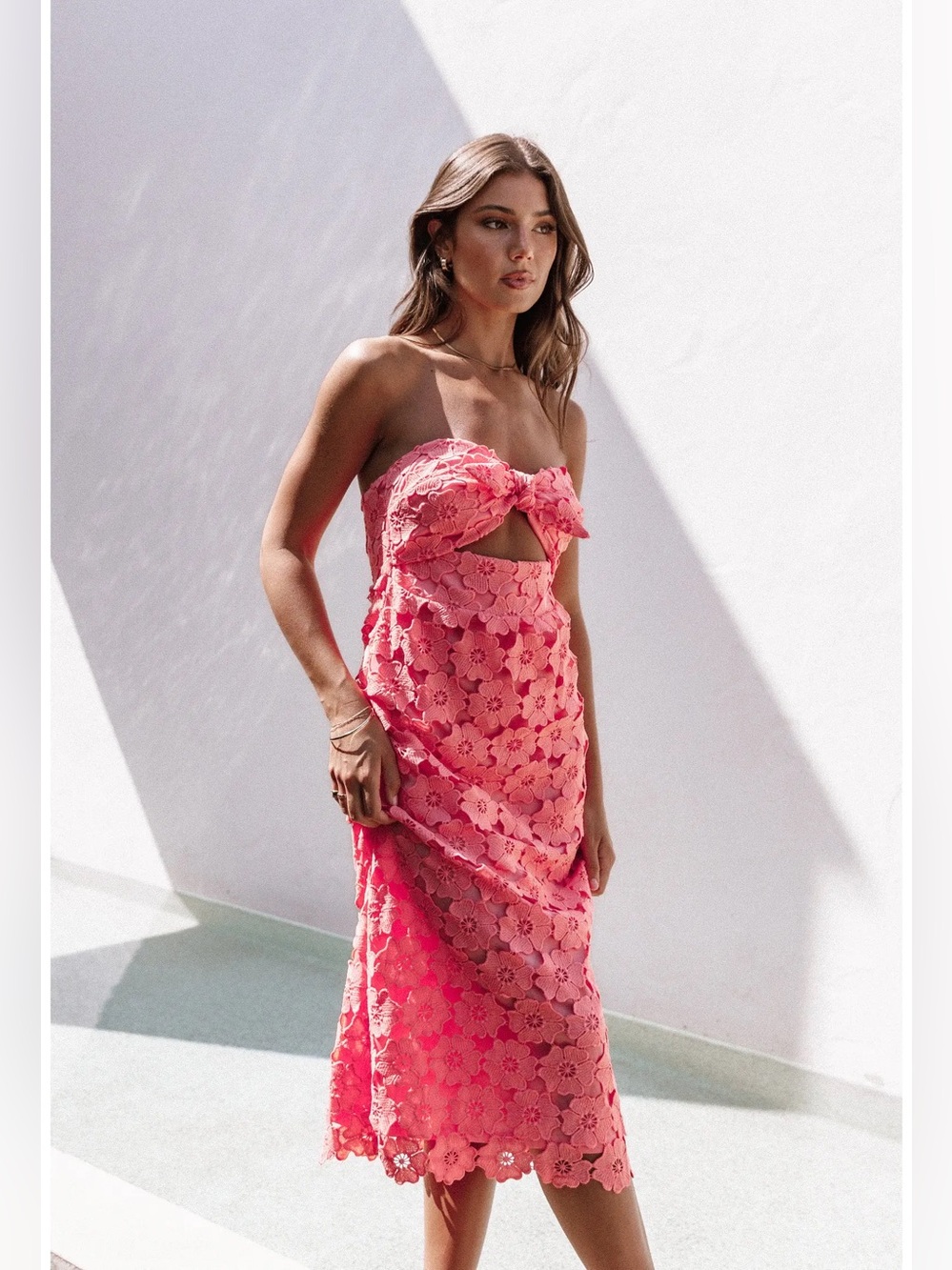 NWT Petal & Pup Tyler Lace Strapless Madi Dress Size 12 Wedding Chic